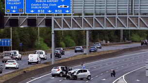<p>The incident happened after gardaí observed a vehicle travelling north on the southbound carriageway near junction 12 at Firhouse at around 5.30am. File picture: Conor Ó Mearáin / Collins Photo Agency</p>