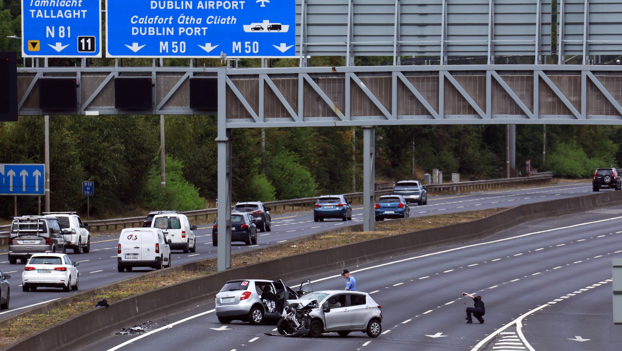 The incident happened after gardaí observed a vehicle travelling north on the southbound carriageway near junction 12 at Firhouse at around 5.30am. File picture: Conor Ó Mearáin / Collins Photo Agency