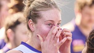<p>TEARS OF JOY: Aoife Healy the moment she found out she will make her AFLW for Fremantle this weekend. Pic: Fremantle.</p>