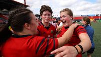 Maeve Óg O’Leary, Caitriona Finn and Ellen Boylan celebrate after the game 8/8/2026