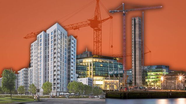 <p>A CGI of the Creamfields development (right) and the new 25-storey Railyard Apartments tower, which will be the tallest building in Ireland when complete. </p>
