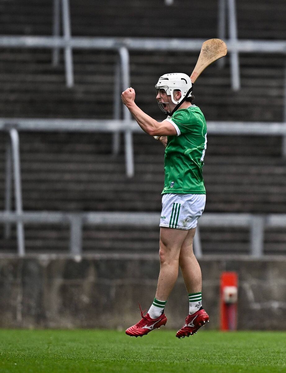 Gavin O'Brien of Limerick celebrates after scoring his side's second goal during the All-Ireland Minor Hurling Championship final. Pic: Seb Daly/Sportsfile Gavin O'Brien of Limerick celebrates after scoring his side's second goal during the All-Ireland Minor Hurling Championship final. Pic: Seb Daly/Sportsfile