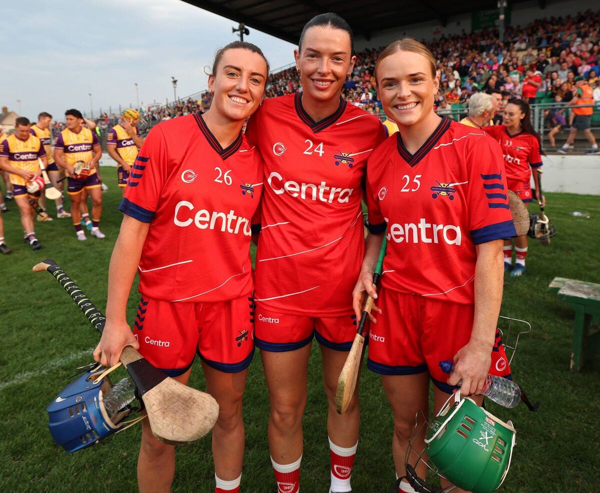 Mary O'Connell, Laura Murphy and Ashling Thompson at last year's game. Pic: James Crombie/Inpho