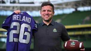 <p>Pictured is Aer Lingus College Football Classic ambassador Ian Madigan ahead of this year's game between the TCU Horned Frogs and the UNC Tar Heels, taking place at Aviva Stadium on Saturday, 29 August 2026. Pic: Brendan Moran/Sportsfile</p>