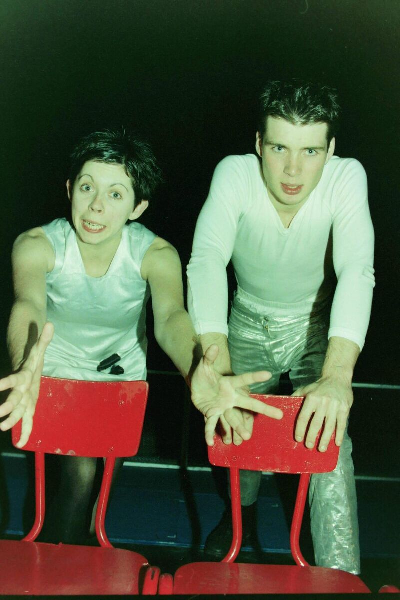 Eileen Walsh and Cillian Murphy in 1996 around the premiere run of Disco Pigs. The Enda Walsh play was produced by Corcadorca. Picture: Irish Examiner Archive