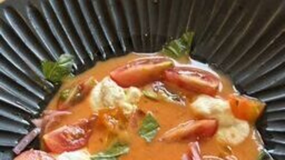 Ahmet Dede’s Sea Bass Crudo on Gazpacho