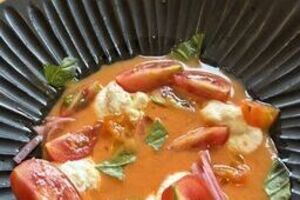 Ahmet Dede’s Sea Bass Crudo on Gazpacho