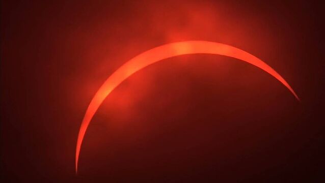 <p>The solar eclipse over Roscommon Town. Photo: Bill Walsh</p>