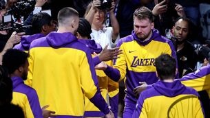 <p>LA-LA LAND: Luka Doncic #77 of the Los Angeles Lakers is introduced before the game against the Dallas Mavericks at American Airlines Center. Pic: Sam Hodde/Getty Images</p> <p>LA-LA LAND: Luka Doncic #77 of the Los Angeles Lakers is introduced before the game against the Dallas Mavericks at American Airlines Center. Pic: Sam Hodde/Getty Images</p>