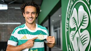 <p>HOOP HOPES: New Celtic signing Mika Baur is pictured at the Lennoxtown Training Centre, on August 13, 2026, in Glagsow, Scotland. (Photo by Rob Casey/SNS Group via Getty Images)</p>