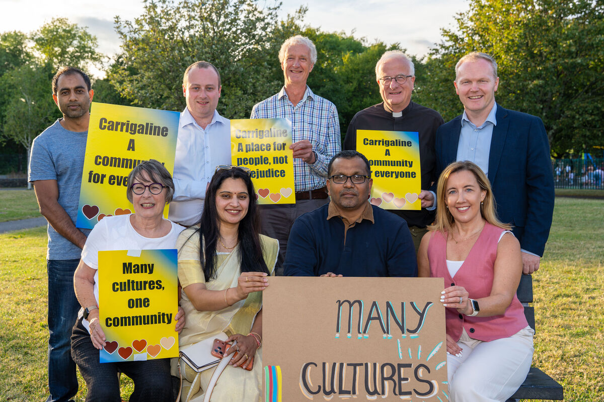 Front row, L–R: Dr Liz Scott Hall, Ankita Gautam, Syed Haque, victim of the alleged attack, and Councillor Úna McCarthy. Back row, L–R: Mithu Sarker, Councillor Patrick Donovan, Roland Newenham of Carrigaline Union of Parishes, Reverend Richard Dring and Seamus McGrath TD. Picture:Noel Sweeney Front row, L–R: Dr Liz Scott Hall, Ankita Gautam, Syed Haque, victim of the alleged attack, and Councillor Úna McCarthy. Back row, L–R: Mithu Sarker, Councillor Patrick Donovan, Roland Newenham of Carrigaline Union of Parishes, Reverend Richard Dring and Seamus McGrath TD. Picture:Noel Sweeney