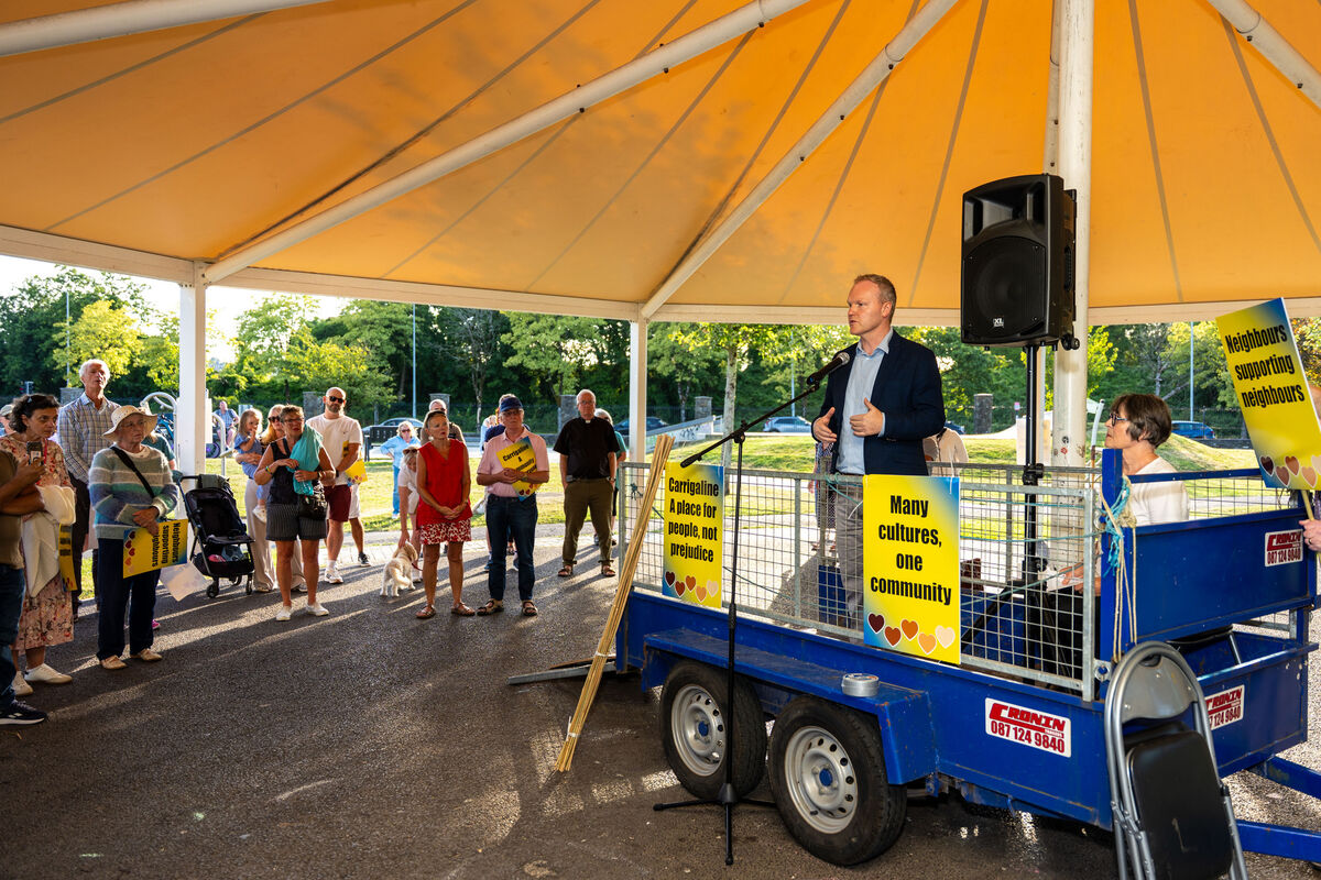 Seamus McGrath TD and Carrigaline resident spoke at the well attended event. Picture: Noel Sweeney Seamus McGrath TD and Carrigaline resident spoke at the well attended event. Picture: Noel Sweeney