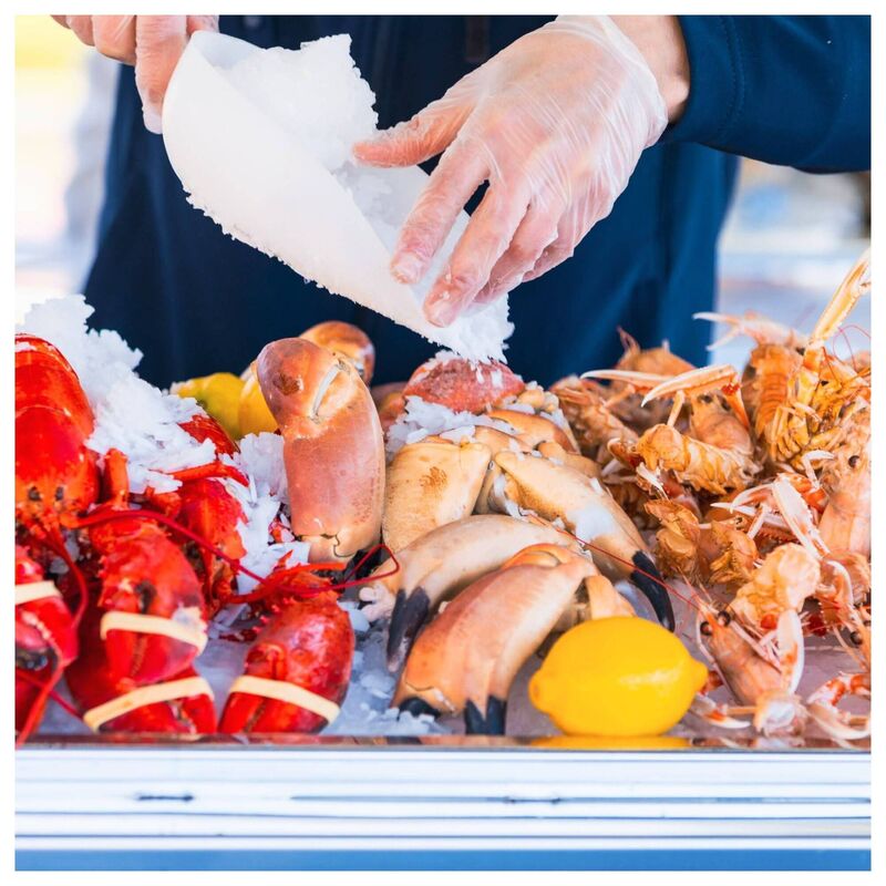 Fresh seafood for sale at Perard Traditions' fish counter Fresh seafood for sale at Perard Traditions' fish counter