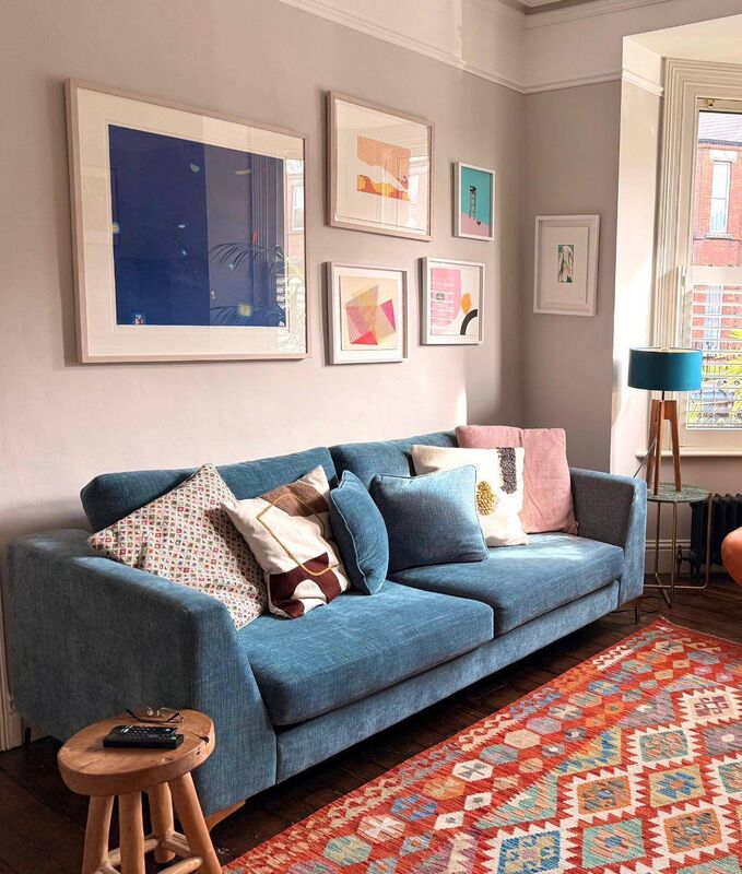 The gallery wall in Rachel's sitting room.