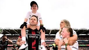 <p>Mayo manager Andy Moran with his wife Jennifer and their children Ollie and Charlotte after the All-Ireland final victory over Kerry. Pic: Ben McShane/Sportsfile</p> <p>Mayo manager Andy Moran with his wife Jennifer and their children Ollie and Charlotte after the All-Ireland final victory over Kerry. Pic: Ben McShane/Sportsfile</p>