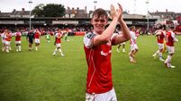 Club Orange Men’s FAI Cup Third Round St. Patrick’s Athletic vs Shamrock Rovers Sam Rooney celebrates after the match 16/8/2026
