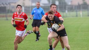 <p>Cian McMahon scored 2-3 for Dr Crokes against Dingle. Pic: Tatyana McGough</p>