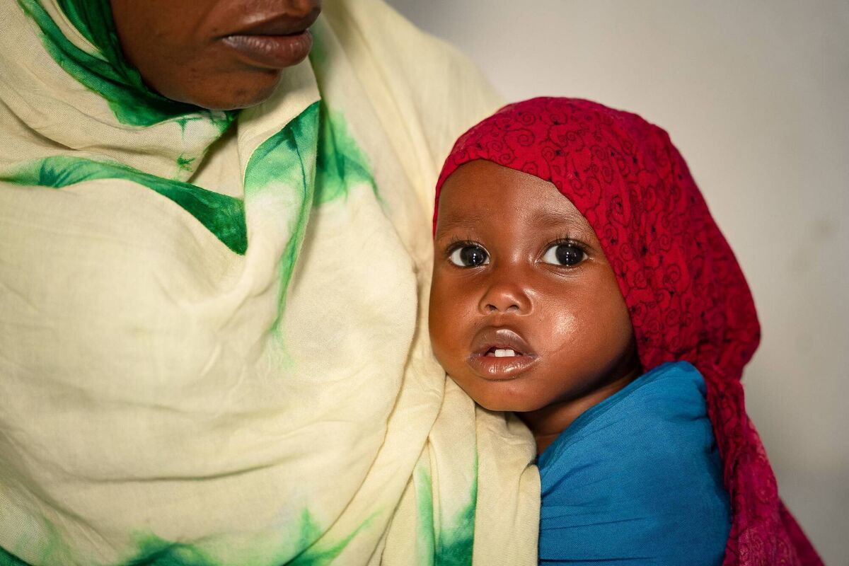 One-year-old Aisha Mohamed with her mother Isniino Ali at Garowe General Hospital, Somalia, in 2022. The centre was supported by Unicef with funding from USAID. Cuts implemented by Donald Trump-appointed trillionaire Elon Musk mean children like Aisha will no longer receive aid. Picture: Unicef One-year-old Aisha Mohamed with her mother Isniino Ali at Garowe General Hospital, Somalia, in 2022. The centre was supported by Unicef with funding from USAID. Cuts implemented by Donald Trump-appointed trillionaire Elon Musk mean children like Aisha will no longer receive aid. Picture: Unicef