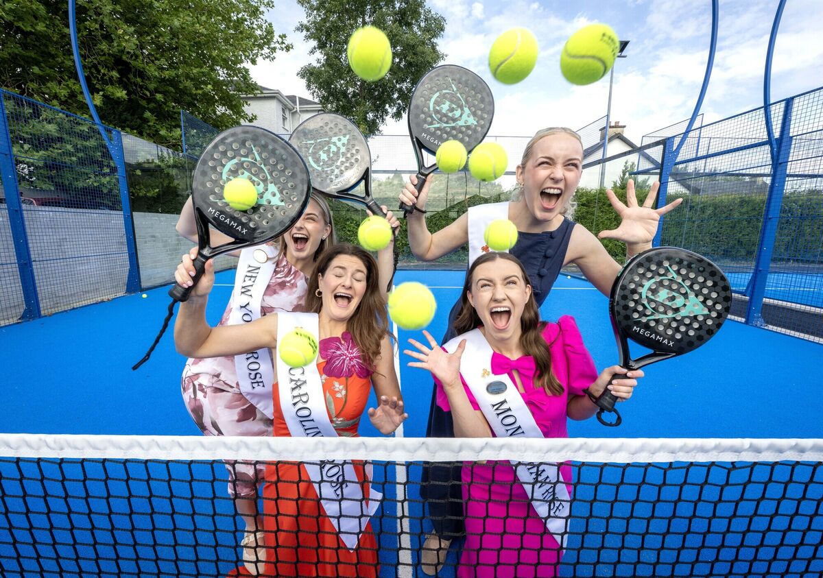 Rose of Tralee contestants Ciara McGinty (New York), Gráinne Burns (Cavan), Grace O'Halloran (Carolina), and Leah Murphy (Monaghan) at the Castle Oaks House Hotel in Castleconnell, Limerick, ahead of the televised contest. Picture: Domnick Walsh
