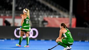 <p>Kathryn Mullan, right, and Caoimhe Perdue of Ireland react after their defeat in the World Cup clash with Spain. Pic: Ben McShane/Sportsfile</p> <p>Kathryn Mullan, right, and Caoimhe Perdue of Ireland react after their defeat in the World Cup clash with Spain. Pic: Ben McShane/Sportsfile</p>