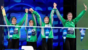 <p>Ireland’s 4x100m medley relay of Mona McSharry, Ellen Walshe, Lottie Cullen and Grace Davison took nearly three second off the Irish record as they came sixth in the European final. Pic: ©INPHO/Andrea Masini</p> <p>Ireland’s 4x100m medley relay of Mona McSharry, Ellen Walshe, Lottie Cullen and Grace Davison took nearly three second off the Irish record as they came sixth in the European final. Pic: ©INPHO/Andrea Masini</p>