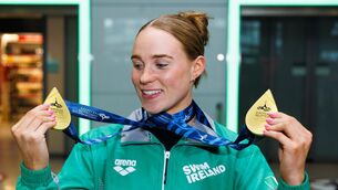 <p>Double European Gold Medallist Ellen Walshe's homecoming at Dublin Airport. Pic: ©INPHO/Tom Maher.</p> <p>Double European Gold Medallist Ellen Walshe's homecoming at Dublin Airport. Pic: ©INPHO/Tom Maher.</p>