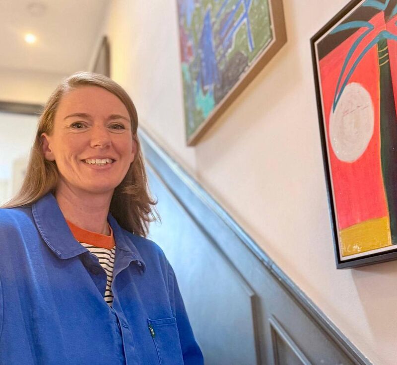 Rachel Earley at her art-filled home.