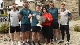 <p>The Sam Maguire Cup visits The Mayo Roscommom Hospice with from left, Cillian O'Connor, Aidan O'Shea, Jack Coyne, CEO of Mayo Roscommon Hospice Martina Jennings, Matthew Ruane and Mayo team manager Andy Moran. Photo Conor McKeown</p> <p>The Sam Maguire Cup visits The Mayo Roscommom Hospice with from left, Cillian O'Connor, Aidan O'Shea, Jack Coyne, CEO of Mayo Roscommon Hospice Martina Jennings, Matthew Ruane and Mayo team manager Andy Moran. Photo Conor McKeown</p>