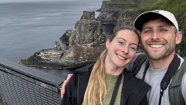 <p>Jake and Genie Cochrane at Rathlin Island. Pic: Jake Cochrane</p>