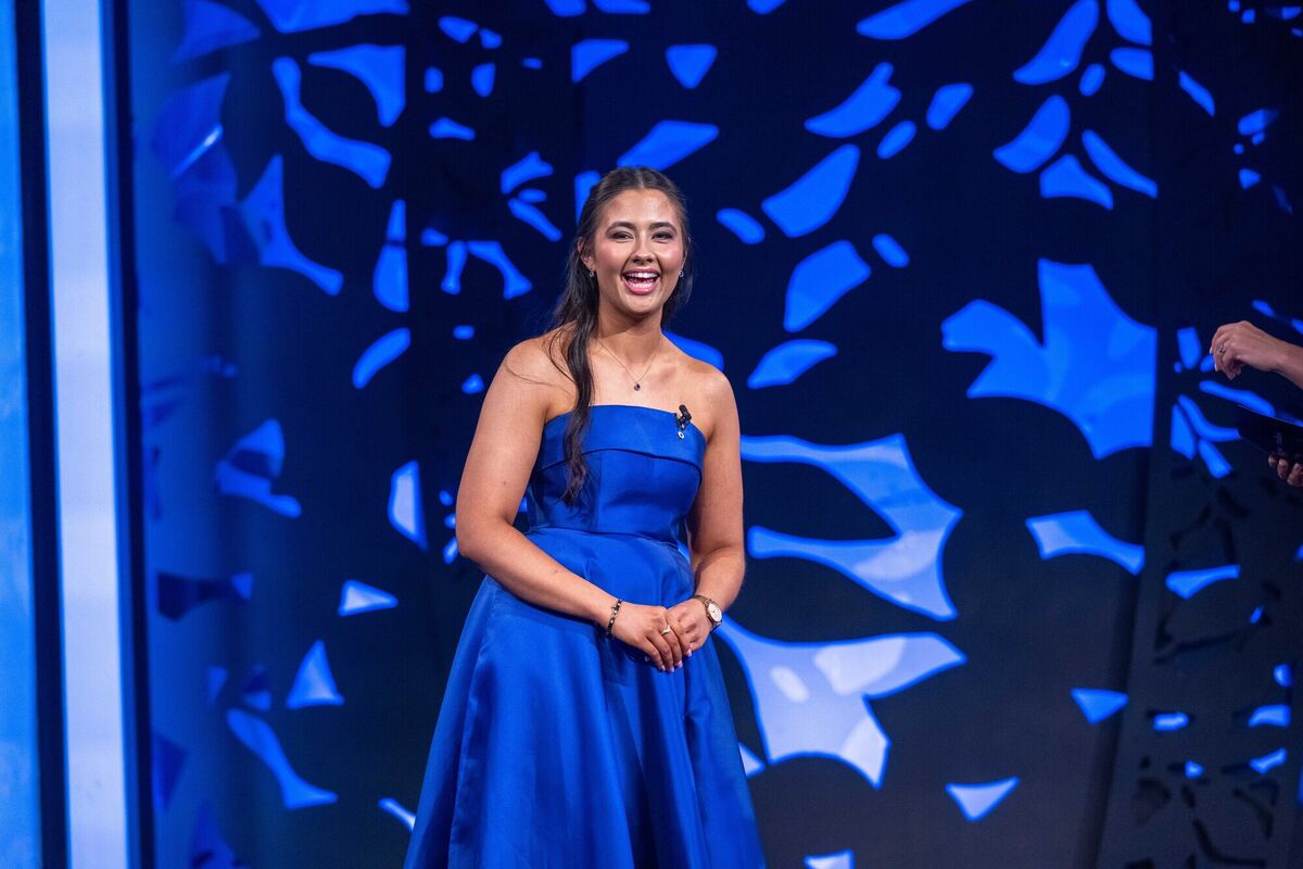 Clare Rose Méabh Holland on stage during the Rose of Tralee International Festival TV Rose Selection night on Monday. Picture: Domnick Walsh Clare Rose Méabh Holland on stage during the Rose of Tralee International Festival TV Rose Selection night on Monday. Picture: Domnick Walsh