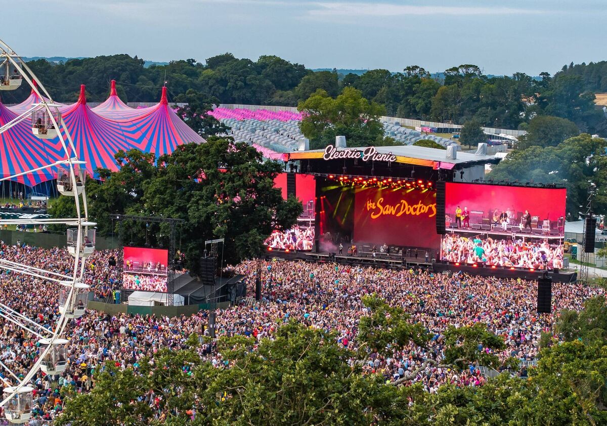 A view of the crowd for the Saw Doctors at Electric Picnic 2024. A view of the crowd for the Saw Doctors at Electric Picnic 2024.