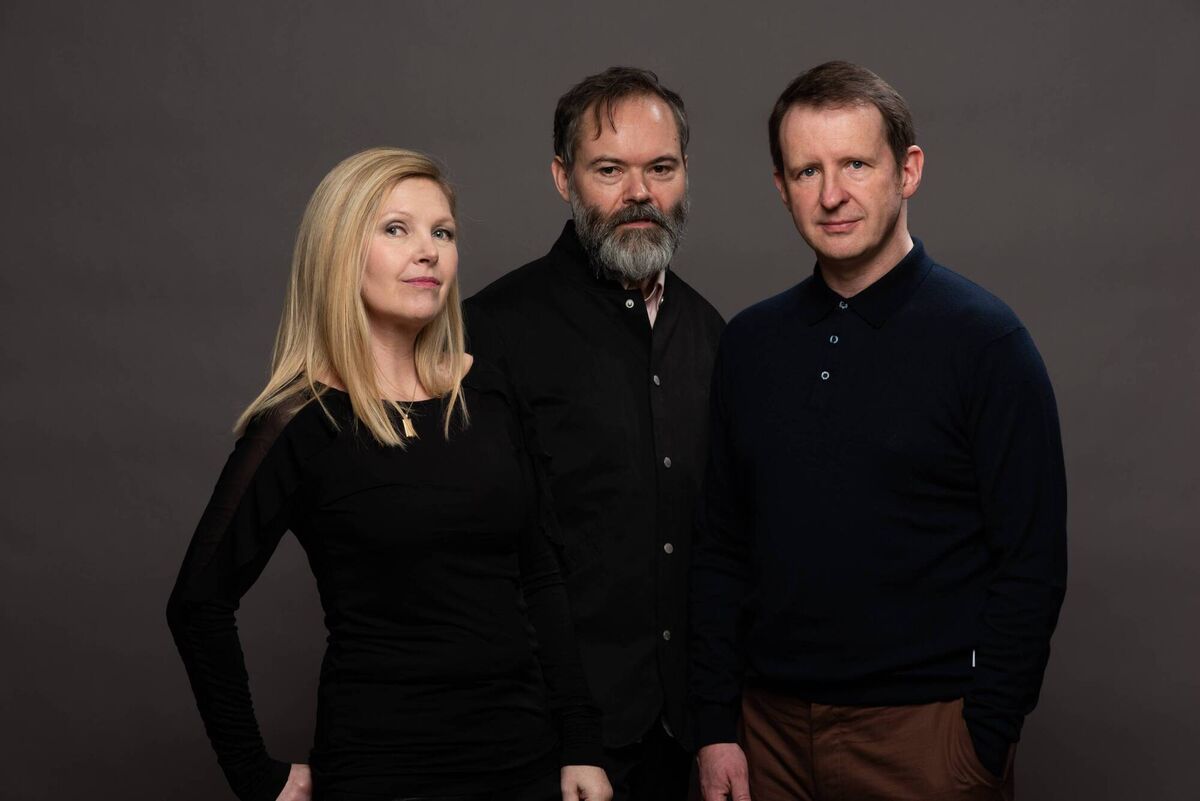 Saint Etienne: Sarah Cracknell, Bob Stanley and Pete Wiggs. Saint Etienne: Sarah Cracknell, Bob Stanley and Pete Wiggs.