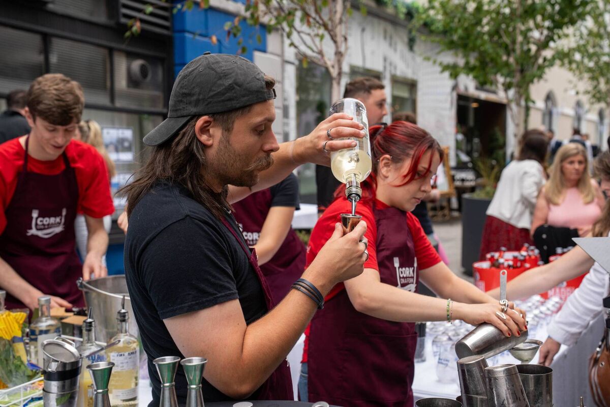 Thomas Healy and Sarah Cuddhy at Pembroke Street long table during Cork on a Fork Festival. Picture: ThaliaGreaux. Thomas Healy and Sarah Cuddhy at Pembroke Street long table during Cork on a Fork Festival. Picture: ThaliaGreaux.