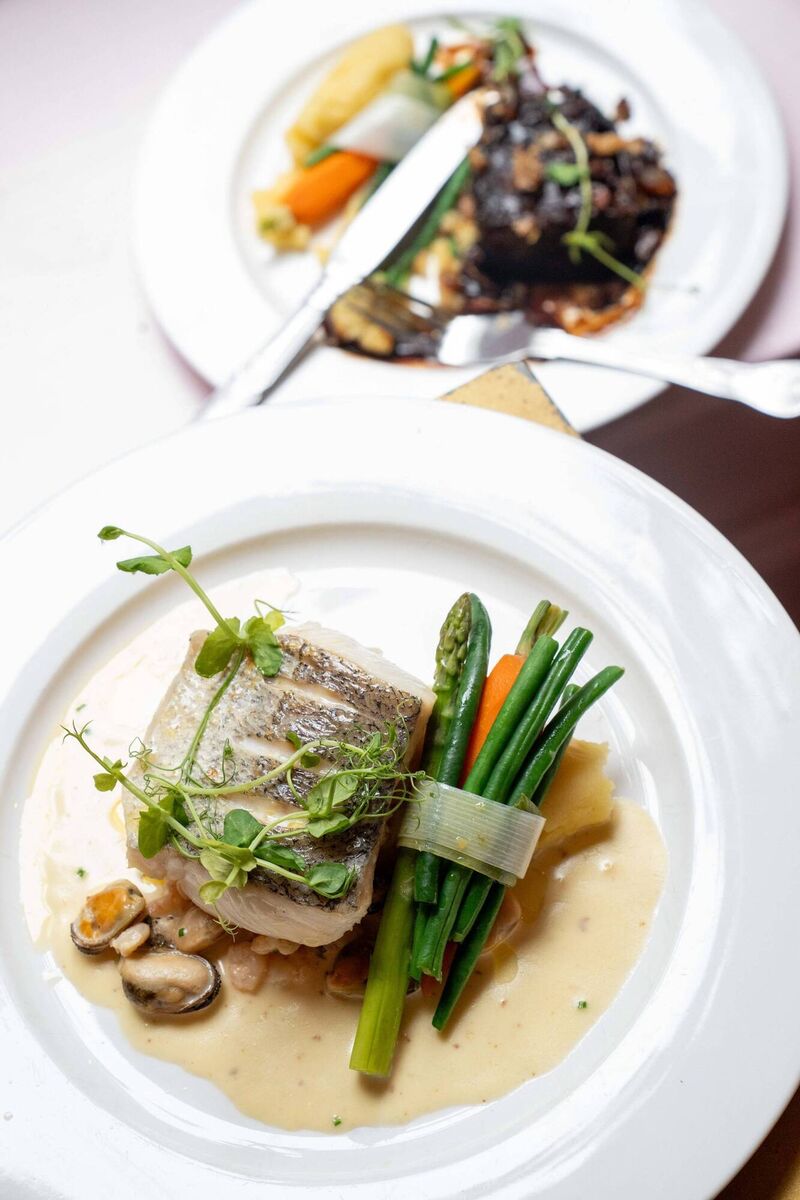 A choice between braised short rib of beef and Union Hall hake from Helena’s at The Imperial was on the menu at the Pembroke Street long table. Picture: ThaliaGreaux A choice between braised short rib of beef and Union Hall hake from Helena’s at The Imperial was on the menu at the Pembroke Street long table. Picture: ThaliaGreaux
