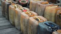 Rows of tanks filled with diesel fuel