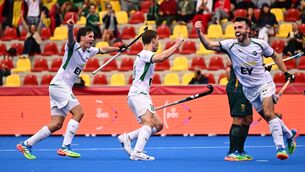 <p>Lee Cole scored twice for Ireland in their Hockey World Cup victory over South Africa. Pic: Ben McShane/Sportsfile</p>