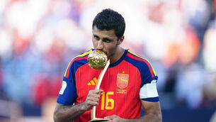 <p>WORLD BEATER: Spain's Rodri with the golden ball award following the FIFA World Cup 2026 final against Argentina at the New York-New Jersey Stadium. Picture date: Sunday July 19, 2026.</p> <p>WORLD BEATER: Spain's Rodri with the golden ball award following the FIFA World Cup 2026 final against Argentina at the New York-New Jersey Stadium. Picture date: Sunday July 19, 2026.</p>