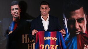 <p>MAIN MAN: FC Barcelona Unveil New Signing Rodri at Spotify Camp Nou on August 18, 2026 in Barcelona, Spain. (Photo by Eric Alonso/Getty Images)</p>