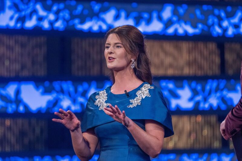 Carolina Rose Grace O’Halloran on stage during the Rose of Tralee finale on Tuesday night. Picture: Domnick Walsh