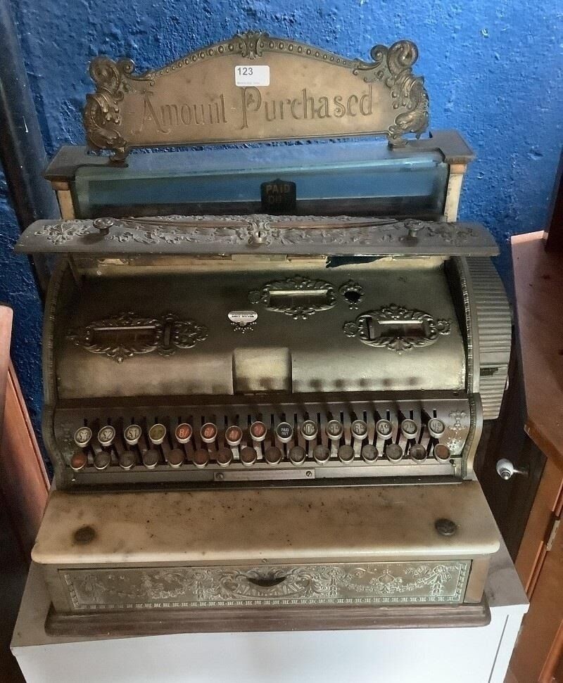 A Victorian antique cash register at Marshs. A Victorian antique cash register at Marshs.