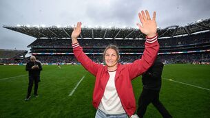 <p>Katie Taylor at Croke Park during the Leinster SHC final. Pic: Ramsey Cardy/Sportsfile</p> <p>Katie Taylor at Croke Park during the Leinster SHC final. Pic: Ramsey Cardy/Sportsfile</p>