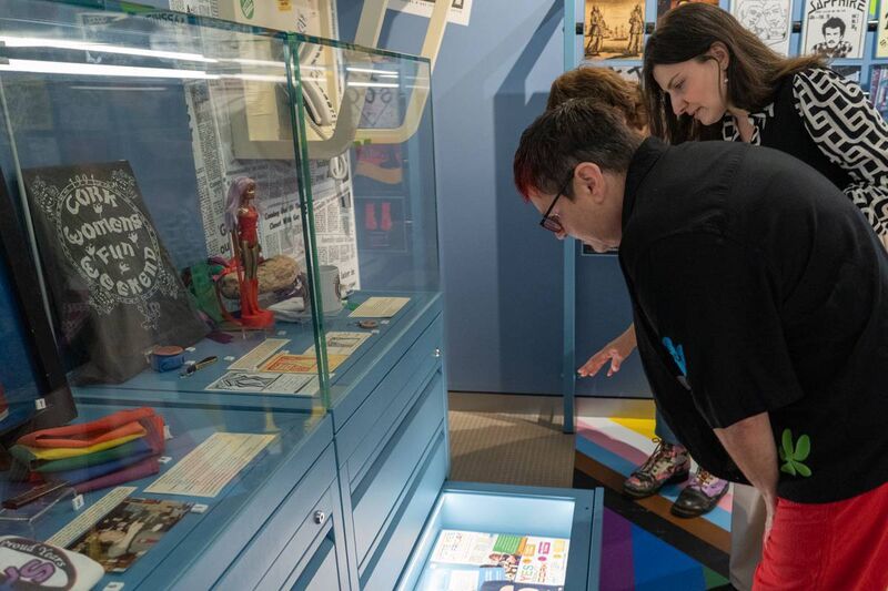 Orla Egan, Mera Qamar and Richard Keys McDonnell viewing part of the Cork LGBT Archive Exhibition Orla Egan, Mera Qamar and Richard Keys McDonnell viewing part of the Cork LGBT Archive Exhibition
