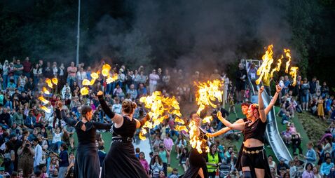 Watch: Fire show at the Marina Park