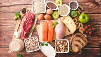 Healthy food for vitality and energy with super foods high in protein and carbs