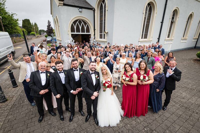Nicole O’Callaghan and Sean Canty with their wedding party and wedding guests. Pictures: Dermotsullivan.com Nicole O’Callaghan and Sean Canty with their wedding party and wedding guests. Pictures: Dermotsullivan.com