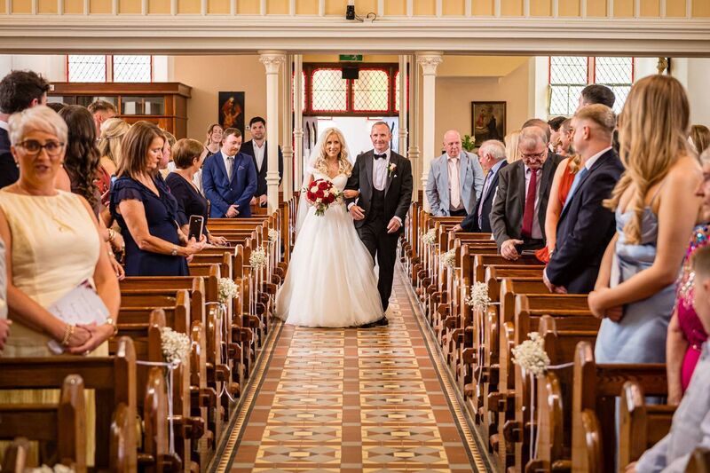 Nicole O’Callaghan and her dad James O'Callaghan walk up the aisle. Pictures: Dermotsullivan.com Nicole O’Callaghan and her dad James O'Callaghan walk up the aisle. Pictures: Dermotsullivan.com