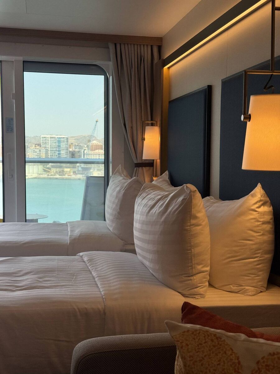 The stateroom with a balcony on board Royal Caribbean's Legend of the Seas. Picture: Breda Graham. The stateroom with a balcony on board Royal Caribbean's Legend of the Seas. Picture: Breda Graham.