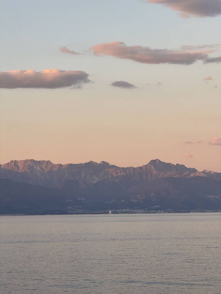 The view of the mountains leaving La Spezia from on board Royal Caribbean's Legend of the Seas. Picture: Breda Graham. The view of the mountains leaving La Spezia from on board Royal Caribbean's Legend of the Seas. Picture: Breda Graham.