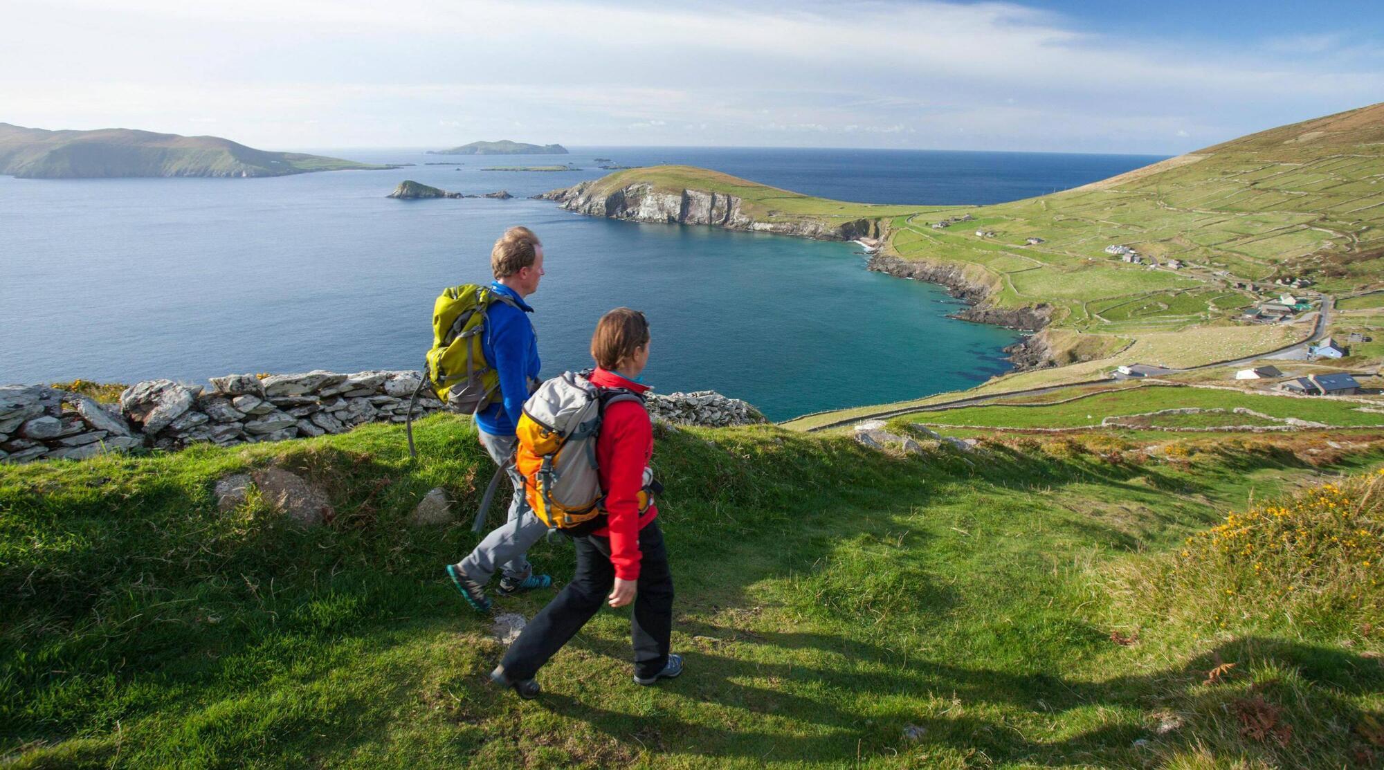 Hillwalk Tours Walkers on the Dingle Way. In Europe and in the US, Ireland is finding favour as a sanctuary – an escape from oppressive heat for some, and escape from oppressive politics for others.