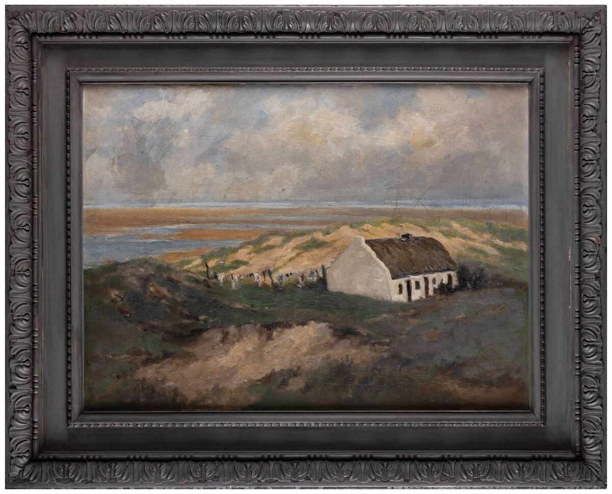 John Crampton Walker's oil-on-canvas painting 'A Cottage by the Dunes' at James Adam's Irish Vernacular sale. John Crampton Walker's oil-on-canvas painting 'A Cottage by the Dunes' at James Adam's Irish Vernacular sale.